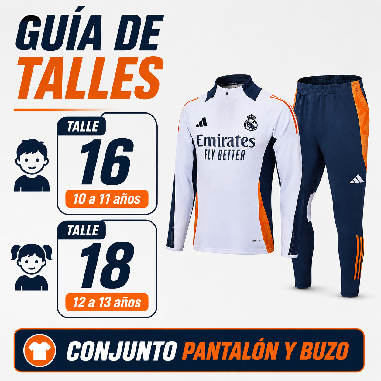 Conjunto Pantalón + Buzo Kids REAL MADRID - Imagen 2