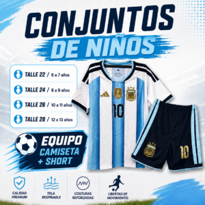 Equipo Niño Argentina 2026 Messi 10 – Camiseta + Short