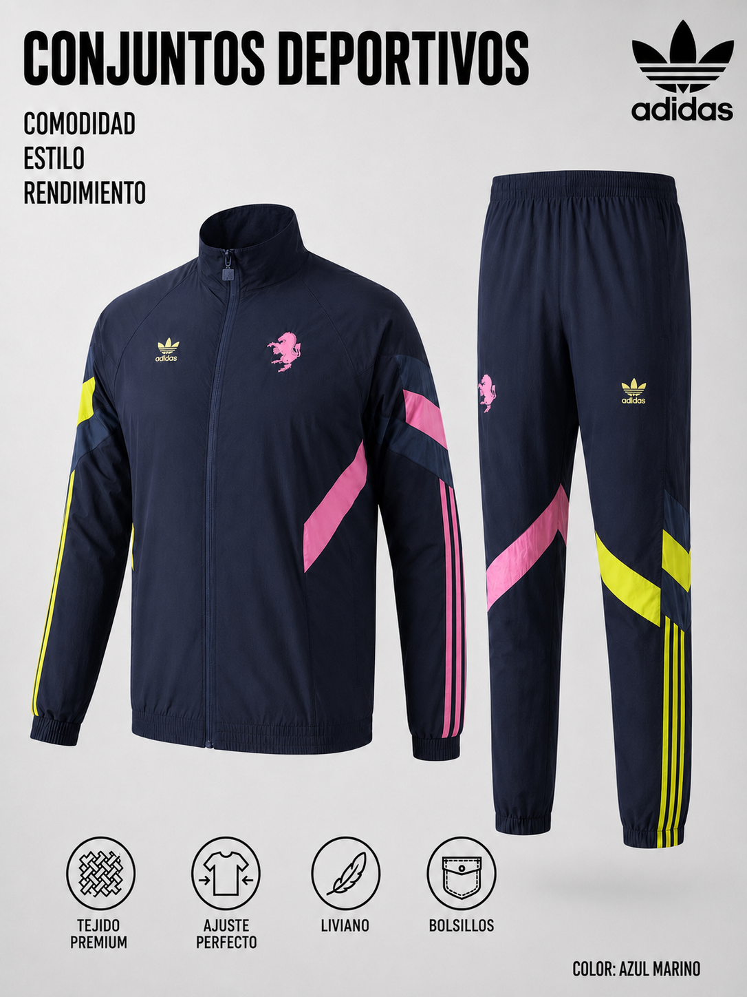 Conjunto Deportivo Adidas Premium – Campera + Pantalón - Imagen 2
