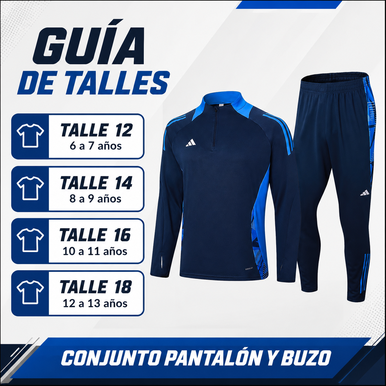 Conjunto Pantalón + Buzo Kids ADIDAS AZUL OSCURO - Imagen 2