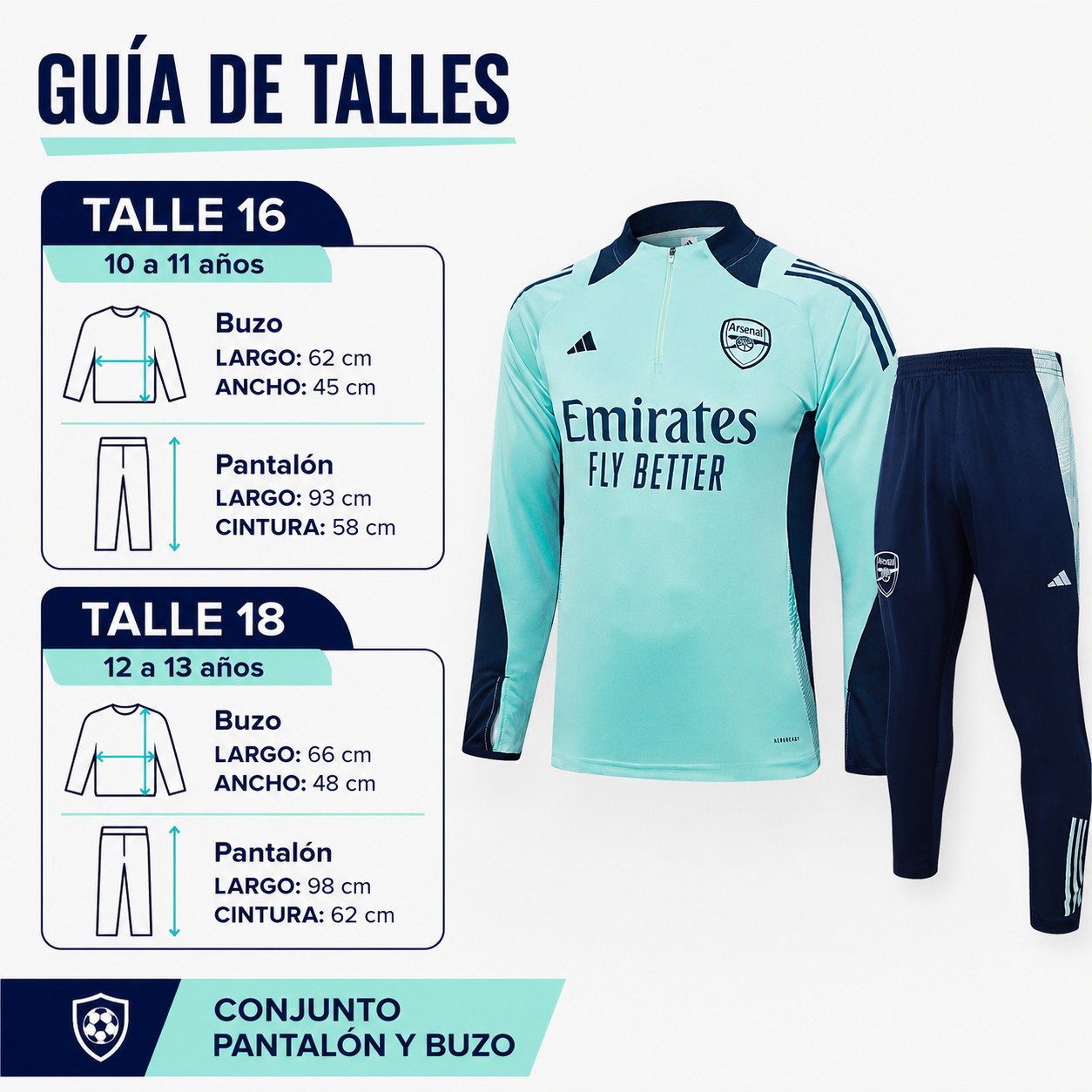 Conjunto Pantalón + Buzo Kids ARSENAL - Imagen 2