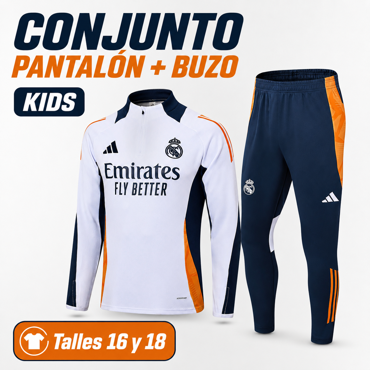 Conjunto Pantalón + Buzo Kids REAL MADRID